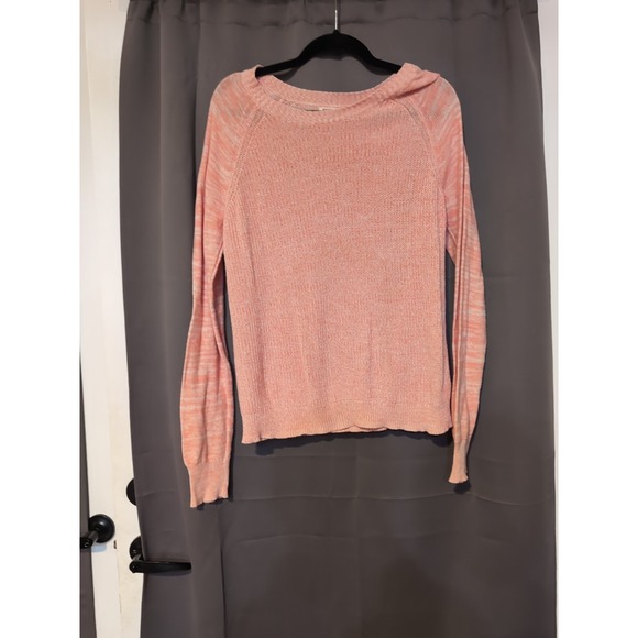 Mossimo Women's Large Pink Sweater, Open Knit Top, Vertical Striped Sweater‎ - Picture 1 of 8